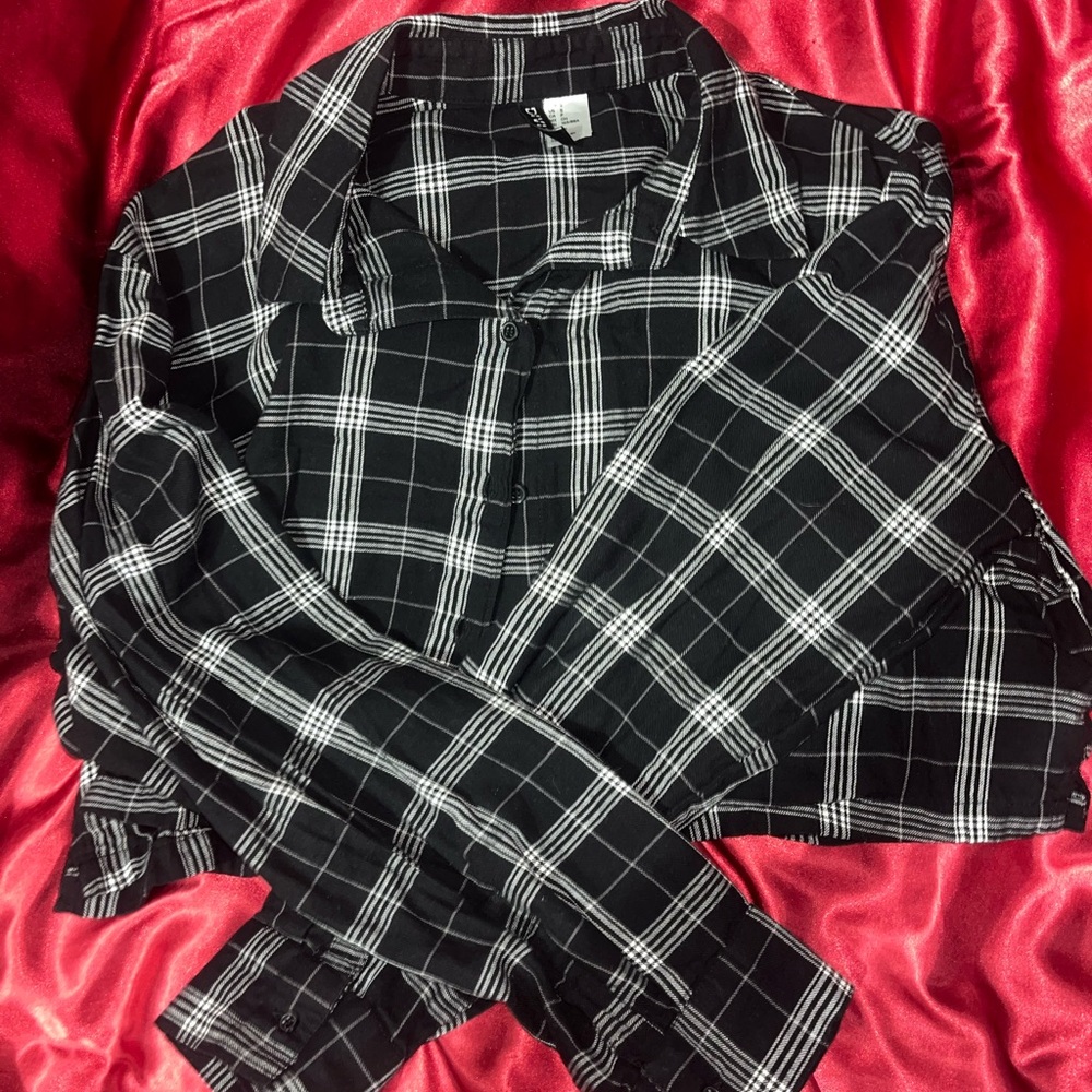 Black and White Plaid Shirt